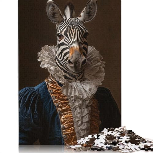 Renaissance Zebra Puzzle 1000 Teile Schwer Puzzle Spielzeug Lernspiel Impossible Herausforderungsspielzeug Für Erwachsene Kinder 1000pcs (40x28cm) von LMYmoney