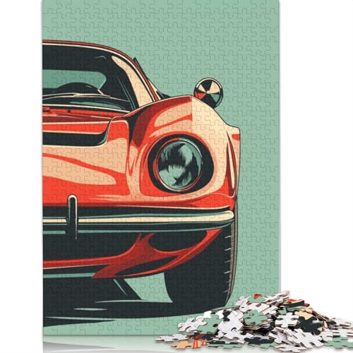 Retro Minimal Sport Car Puzzle 1000 Teile Schwer Puzzle Spielzeug Lernspiel Impossible Herausforderung Spielzeug Für Erwachsene Und Kinder Ab 14 Jahren 1000pcs (38x26cm) von LMYmoney