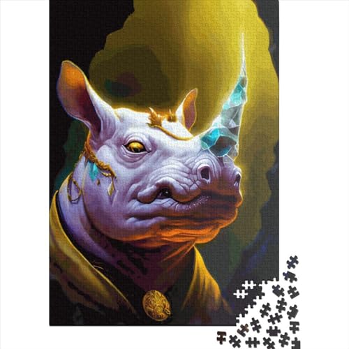 Rhino Puzzle 1000 Teile Schwer Puzzle Spielzeug Lernspiel Impossible Herausforderung Spielzeug Für Erwachsene Und Kinder Ab 12 Jahren 1000pcs (75x50cm) von LMYmoney