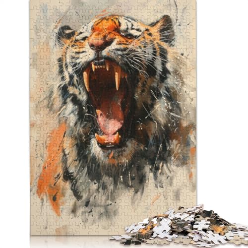 Roaring Fury Puzzle 1000-teilige Schwer Puzzle Spielzeug Lernspiel Impossible Herausforderung Spielzeug Für Erwachsene Kinder 1000pcs (40x28cm) von LMYmoney