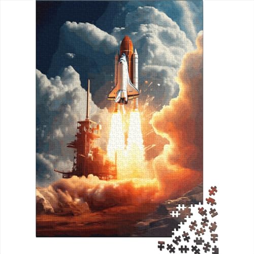 Rocket Take Off Puzzles 1000-teilige Schwer Puzzle Spielzeug Lernspiel Impossible Herausforderungsspielzeug Für Erwachsene Kinder 1000pcs (38x26cm) von LMYmoney
