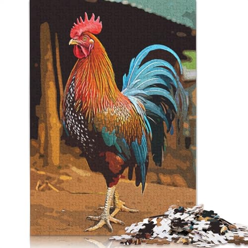 Rooster Puzzle 1000 Teile Schwer Puzzle Spielzeug Lernspiel Impossible Herausforderung Spielzeug Für Erwachsene Kinder 1000pcs (75x50cm) von LMYmoney