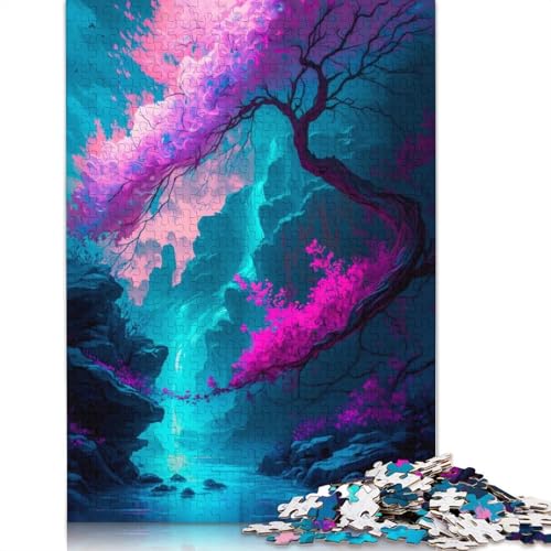 Rosa Kirschblüten-Natur-Puzzles, farbenfrohe, Coole Puzzles für Kinder ab 12 Jahren, 1000 Teile (75 x 50 cm) von LMYmoney