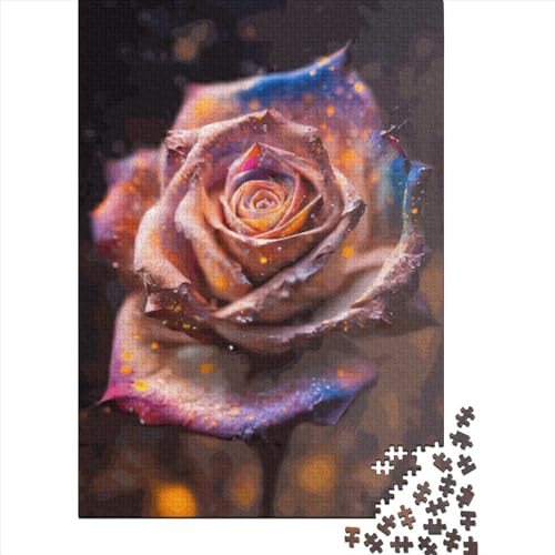 Rose Glowing Puzzles 1000 Teile Schwer Puzzle Spielzeug Lernspiel Impossible Herausforderung Spielzeug Für Erwachsene Kinder 1000pcs (75x50cm) von LMYmoney