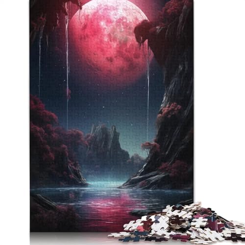 Rote Mondlandschaft, Fantasie-Puzzle, rechteckig, Papp-Puzzle, Geschenk für Kinder ab 12 Jahren, 520 Teile (52 x 38 cm) von LMYmoney