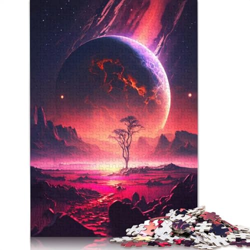Rotes Universum-Landschaftspuzzle für Erwachsene, Spielzeug, Lernspiel, schwierige Puzzles für Kinder ab 12 Jahren, 520 Teile (52 x 38 cm) von LMYmoney