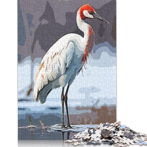 Rotkopfkranich-Stehpuzzle, herausfordernd und knifflig, 100% recycelter Karton, Puzzle für Erwachsene und Kinder, 1000 Teile (75 x 50 cm) von LMYmoney