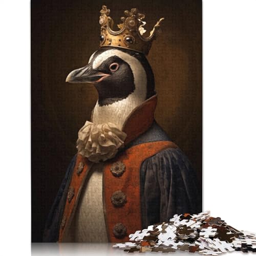 Royal Penguin Puzzle 1000 Teile Schwer Puzzle Spielzeug Lernspiel Impossible Herausforderung Spielzeug Für Erwachsene Kinder 1000pcs (40x28cm) von LMYmoney