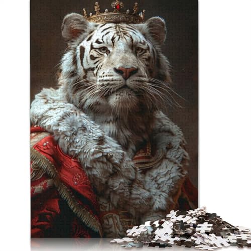 Royal White Bengal Puzzle, Dekompressionsspielzeug, rechteckiges Papierpuzzle für Kinder und Erwachsene ab 12 Jahren, Geschenke, 1000 Teile (26 x 38 cm) von LMYmoney