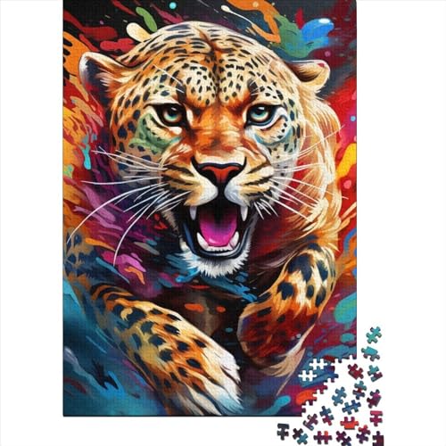 Running Leopard Puzzle 1000 Teile Schwer Puzzle Spielzeug Lernspiel Impossible Herausforderung Spielzeug Für Erwachsene Und Kinder in Bewährter 1000pcs (75x50cm) von LMYmoney