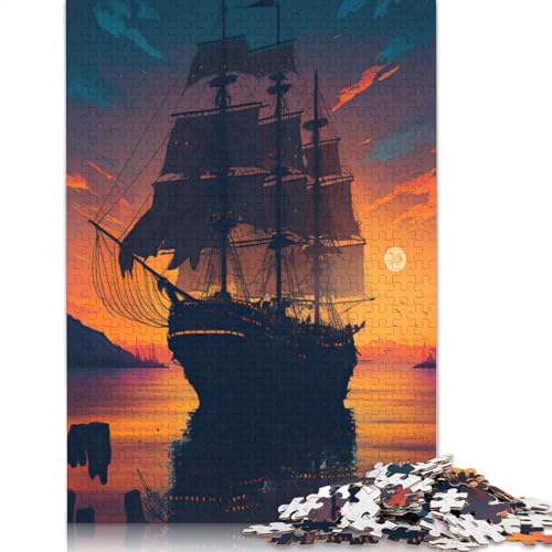 Sailboat Landscape Puzzles 1000 Teile Schwer Puzzle Spielzeug Lernspiel Impossible Herausforderung Spielzeug Für Erwachsene Kinder 1000pcs (75x50cm) von LMYmoney