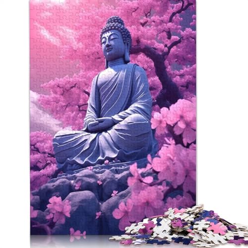 Sakura Blossom Buddha 1000-teiliges Puzzle, ab 18 Jahren, Lernspiele, Puzzles für Erwachsene, für Frauen, für Kinder ab 12 Jahren, 1000 Teile (75 x 50 cm) von LMYmoney