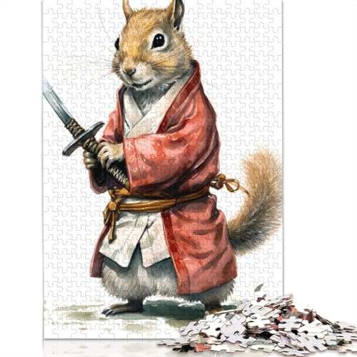 Samurai-Eichhörnchen-Puzzlespielzeug für Erwachsene, Lernspiel, Puzzlespiele für Erwachsene für Frauen und Männer, 520 Teile (52 x 38 cm) von LMYmoney