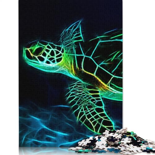 Schildkröten-Fraktal-Puzzle für Erwachsene, kreative Spiele, Puzzle-Geschenk für Jungen oder Mädchen, 1000 Teile (75 x 50 cm) von LMYmoney