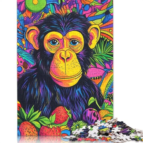 Schimpansen-Dschungel-Puzzle, 100% recycelter Karton, 100% recycelter Karton, Puzzle für Jungen oder Mädchen, 1000 Teile (26 x 38 cm) von LMYmoney
