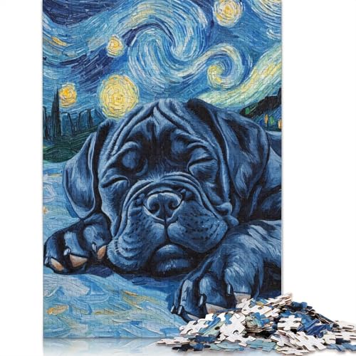 Schlafpuzzle für Erwachsene mit Cane Corso-Welpen, 100% recycelte Holzplatte, Denksportaufgaben für Frauen und Männer, 1000 Teile (75 x 50 cm) von LMYmoney