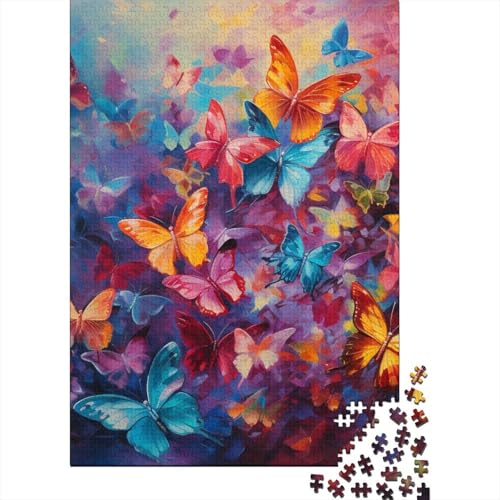 Schmetterlinge, Puzzle „Devoted Believers“, schwierig, 100% recycelte Pappe, Puzzle für Jungen oder Mädchen, 70 x 50 cm, 1000 Teile von LMYmoney