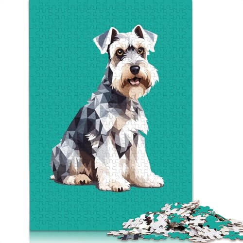 Schnauzer-Hund-Tierkunst-Puzzle für Erwachsene, kreative Spiele, Puzzle-Geschenk für Jungen oder Mädchen, 1500 Teile (85 x 57 cm) von LMYmoney