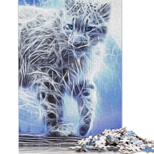 Schneeleopardenkatze-Fraktal-Puzzle für Erwachsene, Spielzeug, Lernspiel, schwierige Puzzles für Kinder ab 12 Jahren, 1500 Teile (85 x 57 cm) von LMYmoney