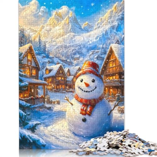 Schneemann-Winterwunderland, 1000-teiliges Puzzle für Erwachsene | | Familienspaß-Puzzles für Erwachsene, Denkspiele (38 x 26 cm) von LMYmoney