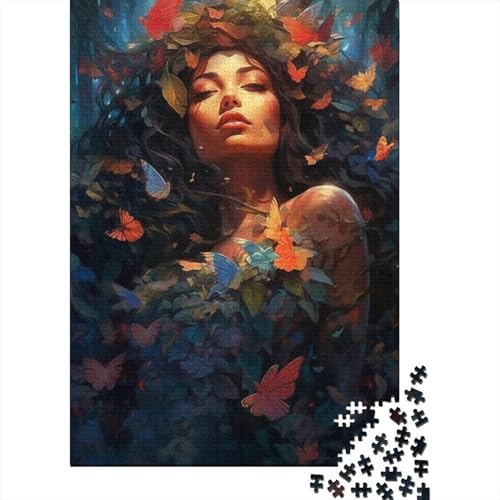 Schöne Frau, 1000-teiliges Puzzle für Teenager, Geschenke, Holzpuzzle, Puzzle für Erwachsene, Lernspiele für Zuhause, DIY-Spielzeug, 1000 Teile (38 x 26 cm) von LMYmoney