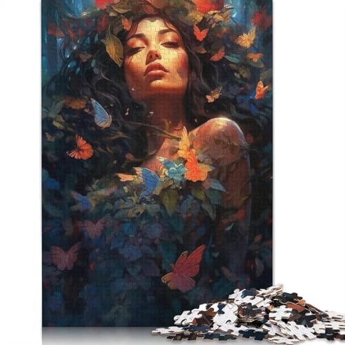 Schöne Frau, Holzpuzzle, 1000 Teile, Puzzle für Erwachsene, Lernspiel, Herausforderungsspielzeug, 1000 Stück (75 x 50 cm) von LMYmoney