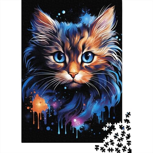 Schöne Katze 1000 Teile Puzzle Holzpuzzle für Teenager Lustige Puzzles 1000 Teile (38x26cm) von LMYmoney