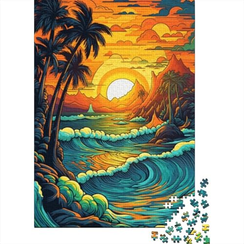 Schöne Welle, 1000-teiliges Puzzle für Teenager, Geschenke, Holzpuzzle, Puzzle für Erwachsene, Lernspiele für Zuhause, DIY-Spielzeug, 1000 Teile (38 x 26 cm) von LMYmoney