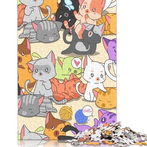 Schwarze Katzen, süße Regenbogen-Puzzles, farbenfrohe, Coole Puzzles für Kinder ab 12 Jahren, 520 Teile (52 x 38 cm) von LMYmoney