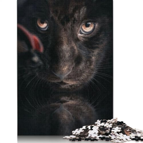 Schwarzes Jaguarjunges-Puzzle, kreative Spiele, 100% recycelter Karton, Puzzle für Erwachsene, 1000 Teile (75 x 50 cm) von LMYmoney