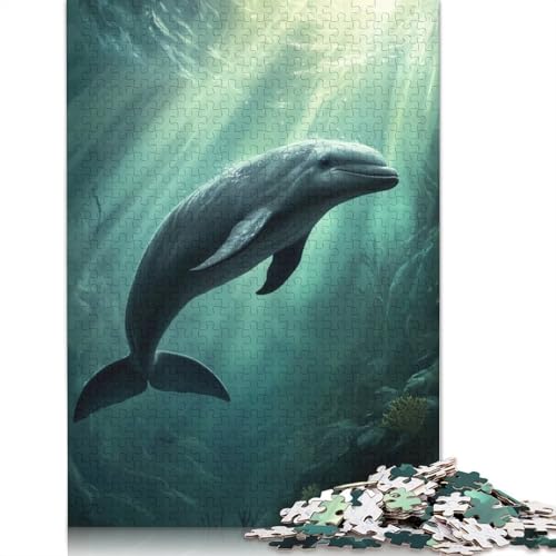 Schweinswal-Delfin-Unterwasser-Puzzle, rechteckig, Pappe, Papier, rechteckig, Puzzle für Erwachsene und Kinder, Geschenke, 1000 Teile (75 x 50 cm) von LMYmoney