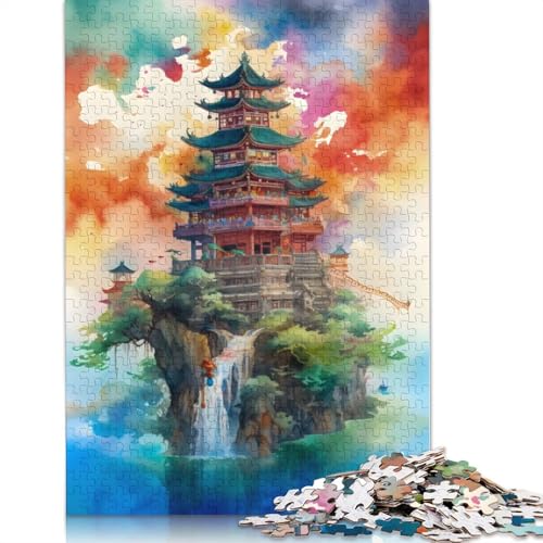 Schwimmende Insel-Puzzles, farbenfrohe, Coole Puzzles für Kinder ab 12 Jahren, 1500 Teile (85 x 57 cm) von LMYmoney