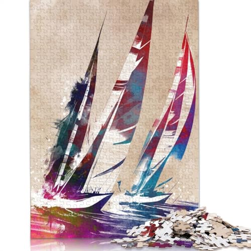Segelsport-Kunstpuzzle für Erwachsene, Heimdekoration, Beste Puzzles für Erwachsene und Kinder, 1000 Teile (75 x 50 cm) von LMYmoney