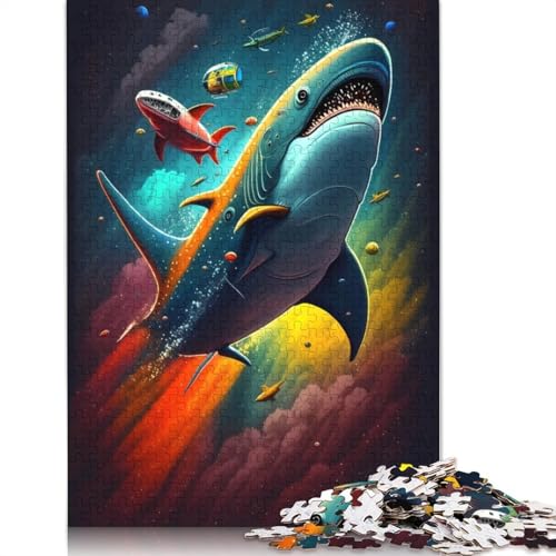 Shark Wizardry Puzzle 1000 Teile Schwer Puzzle Spielzeug Pädagogisches Spiel Impossible Herausforderungsspielzeug Für Erwachsene Kinder 1000pcs (40x28cm) von LMYmoney