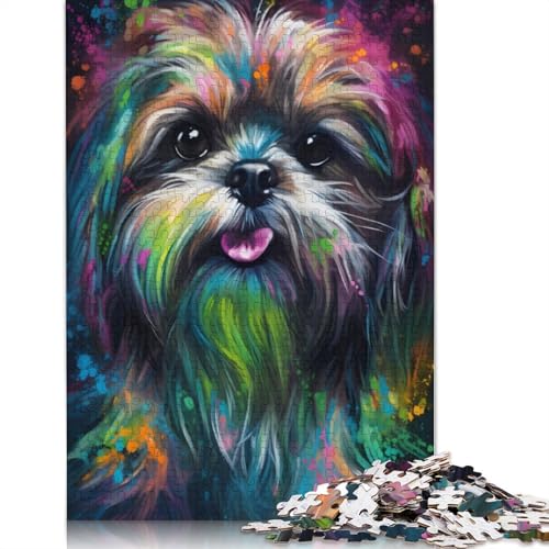 Shih Tzu Dog Fiction Puzzle, anspruchsvolle Familienspiele, 100% recycelte Pappe, Puzzle für Erwachsene und Kinder, Geburtstagsgeschenk, 1000 Teile (26 x 38 cm) von LMYmoney
