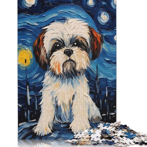 Shih Tzu Van Gogh Wandkunst-Puzzle für Erwachsene, Lernspiel, Puzzle-Geschenke für Kinder ab 12 Jahren, 1500 Teile (85 x 57 cm) von LMYmoney