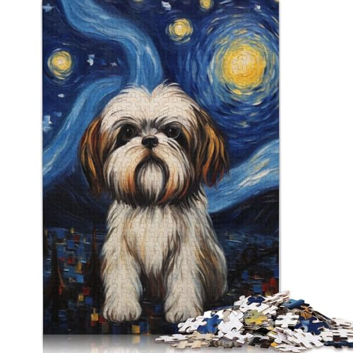 Shih Tzu Vincent Van Gogh, 520 Puzzles für Erwachsene, Spielzeug, Lernspiel, Herren-Puzzles für Erwachsene, für Erwachsene, Teenager, 520 Teile (52 x 38 cm) von LMYmoney