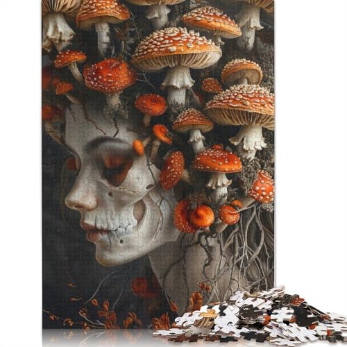 Skelett-Frauen-Pilze, 1000-teiliges Puzzle für Erwachsene, Spielzeug, Denkspiel, Lernspiel für Erwachsene, Stressabbau, Heimdekoration (38 x 26 cm) von LMYmoney