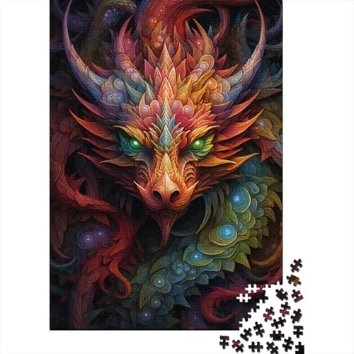 Skelette und Drachen Puzzle, rechteckige Pappe, 100 Prozent recycelte Pappe, Puzzle für Erwachsene und Kinder, 1000 Teile (38 x 26 cm) von LMYmoney