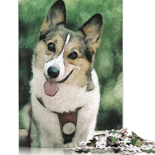 Smiling Dog Puzzle 1000 Teile Schwer Puzzle Spielzeug Lernspiel Impossible Herausforderung Spielzeug Für Erwachsene Und Kinder in Bewährter 1000pcs (38x26cm) von LMYmoney