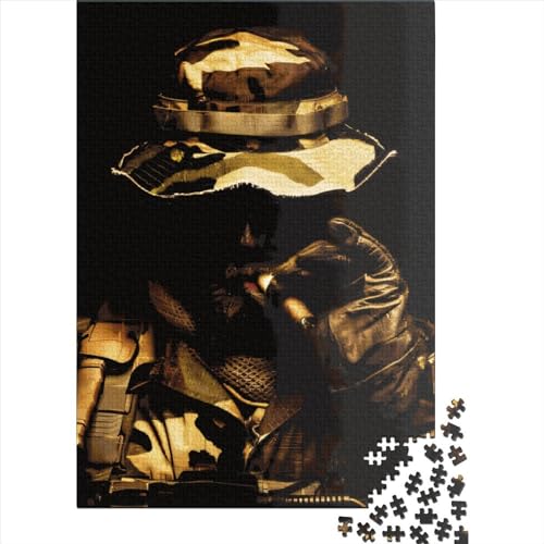 Smoking Soldier Puzzle 1000-teilige Schwer Puzzle Spielzeug Pädagogisches Spiel Impossible Herausforderung Spielzeug Für Erwachsene Kinder 1000pcs (75x50cm) von LMYmoney