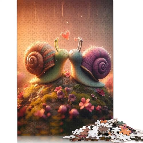 Snail Love Puzzles 1000 Teile Schwer Puzzle Spielzeug Pädagogisches Spiel Impossible Herausforderungsspielzeug Für Erwachsene Kinder 1000pcs (75x50cm) von LMYmoney