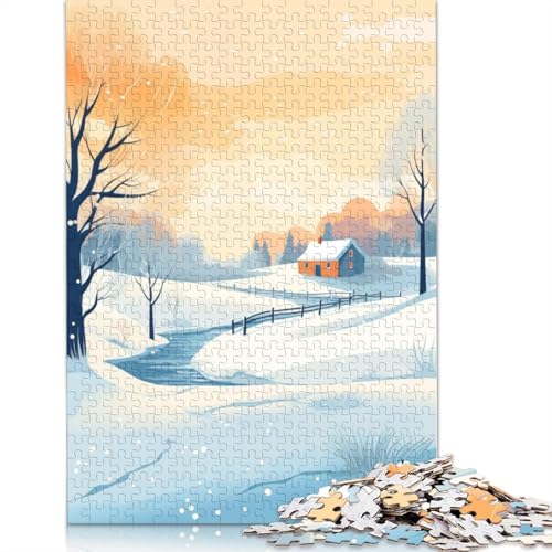 Snowy Dreams Puzzle 1000 Teile Schwer Puzzle Spielzeug Lernspiel Impossible Herausforderung Spielzeug Für Erwachsene Kinder 1000pcs (40x28cm) von LMYmoney