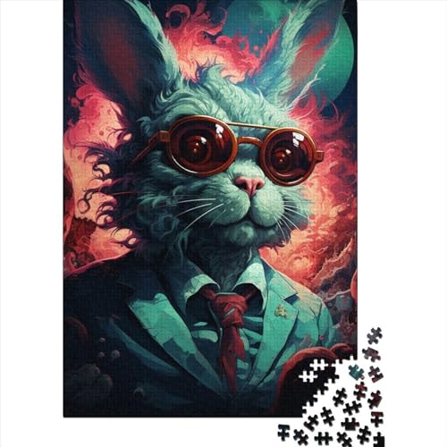 Social Rabbit Puzzles 1000-teilige Schwer Puzzle Spielzeug Lernspiel Impossible Herausforderungsspielzeug Für Erwachsene Kinder 1000pcs (75x50cm) von LMYmoney