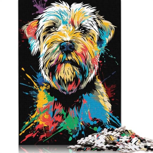 Soft Coated Wheaten Terrier Hundepuzzle 1000 Teile für Erwachsene und Jugendliche ab 12 Jahren, 1000 Teile (75 x 50 cm) von LMYmoney