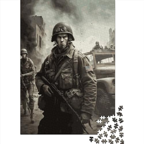 Soldier In Battle Puzzle 1000 Teile Schwer Puzzle Spielzeug Lernspiel Impossible Herausforderungsspielzeug Für Erwachsene Und Kinder Ab 12 Jahren 1000pcs (75x50cm) von LMYmoney