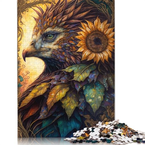 Sonnenblumen- und Vogel-Puzzle, herausfordernd und knifflig, 100% recycelter Karton, Puzzle für Erwachsene und Kinder, 1000 Teile (75 x 50 cm) von LMYmoney