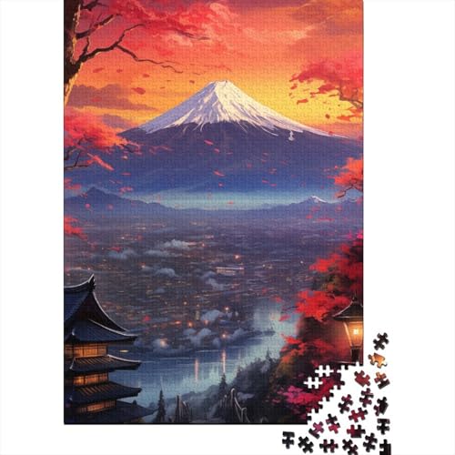 Sonnenuntergang am Berg Fuji, Puzzle für Erwachsene, 1000 Teile, Puzzle für Erwachsene und Teenager, Familienspiel, 1000 Teile (38 x 26 cm) von LMYmoney