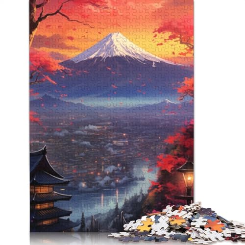 Sonnenuntergang am Berg Fuji, Puzzle für Erwachsene und Jugendliche, 1000 Teile, Holzpuzzle für Erwachsene, Puzzles für Jugendliche ab 12 Jahren, (75 x 50 cm) von LMYmoney