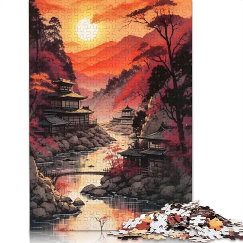 Sonnenuntergang im Fluss, 520 Puzzles für Erwachsene, Lernspiel, Puzzlespiele für Erwachsene für Jungen oder Mädchen, 520 Teile (52 x 38 cm) von LMYmoney